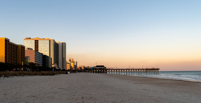 Myrtle Beach SC During Sunset On A Spring Day In March