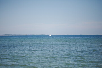 Fototapeta premium Sailboats on Lake Ontario in Canada. Presquile Provincial Park and Conservation Area.