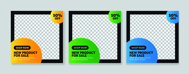 social media posts template for online shop, real estate, marketing, advertising, web, brochure, banner