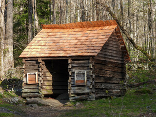 Old log building in the Great Smoky Mountains