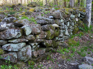 Old stone wall in the Great Smoky Mountains