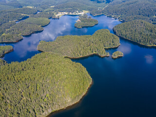 Aerial view of Shiroka polyana Reservoir, Bulgaria
