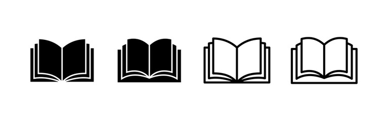 Book icon vector. open book sign and symbol. ebook icon