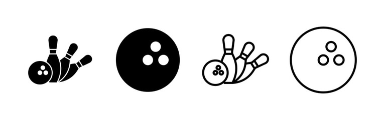 Fototapeta premium Bowling icon vector. bowling ball and pin sign and symbol.