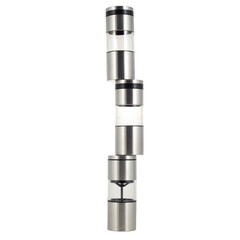 jars of containers for spices on a white background