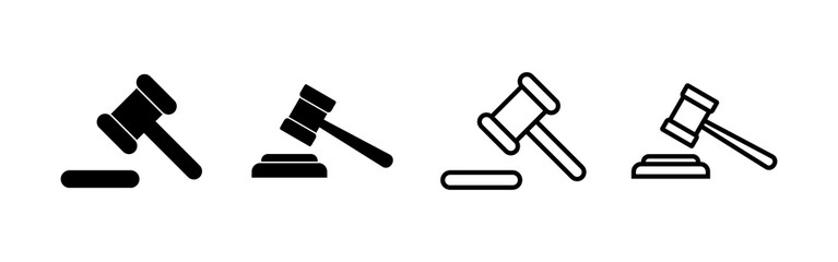 Gavel icon vector. judge gavel sign and symbol. law icon. auction hammer