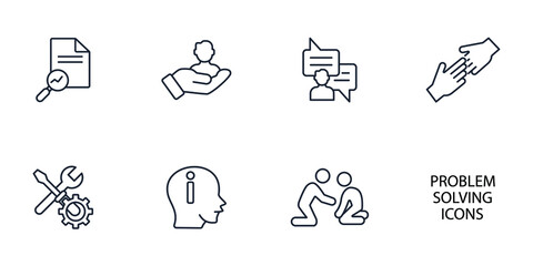 problem solving icons set . problem solving pack symbol vector elements for infographic web