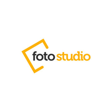 Photo frame icon logo template, photo studio logo concept