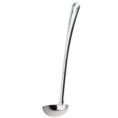 metal kitchen ladle isolated on white background