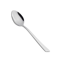 shiny metal stainless steel spoon isolated on white background