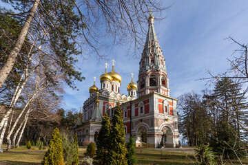 Fototapeta na wymiar Shipka Monastery Holy Nativity in town of Shipka, Bulgaria