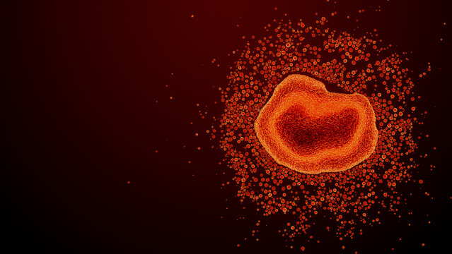 Microscopic View of Monkeypox Virus. Infectious Disease concept with Copy-Space.