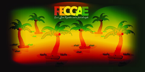 reggae music-themed background, suitable for music covers, posters, t-shirts, reggae events and others