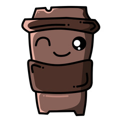 vector image of kawaii chocolate drink.
