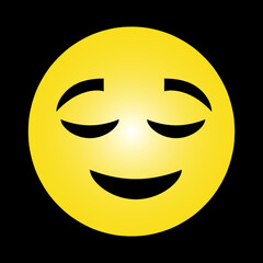 vector yellow emoji icon illustration on black background..eps