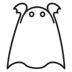 手をあげ驚かそうとしているおばけのかわいいイラスト