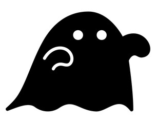 ハロウィン、お化けのかわいいシルエットイラスト