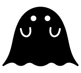 おばけのかわいいシルエットイラスト。ハロウィンなどで使える用。 © yodakichi