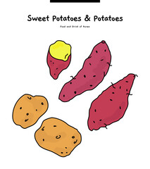 This illustration is a potato and sweet potato illustration.