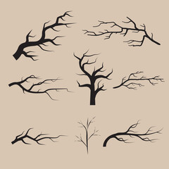 Tree Branch silhouette hand drawn illustration