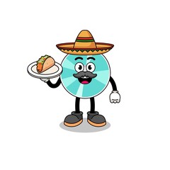 Character cartoon of optical disc as a mexican chef