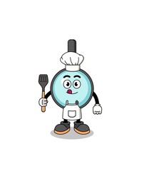 Fototapeta na wymiar Mascot Illustration of magnifying glass chef