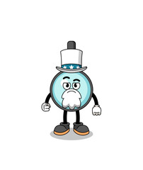 Illustration of magnifying glass cartoon with i want you gesture