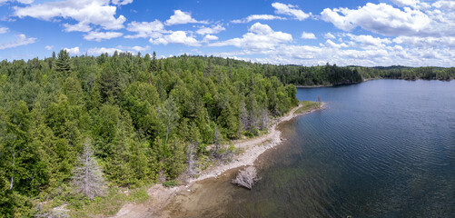 Obraz premium Aerial of Northern Ontario Silver Mining Town