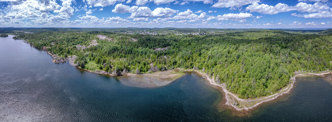 Fototapeta premium Aerial of Northern Ontario Silver Mining Town