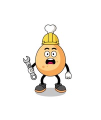 Character Illustration of fried chicken with 404 error