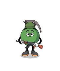 Cartoon of grenade soldier