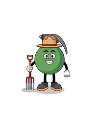 Cartoon mascot of grenade farmer