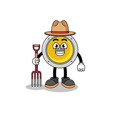 Cartoon mascot of speaker farmer