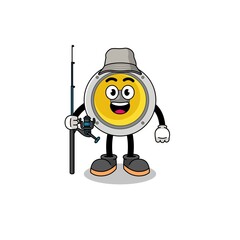 Mascot Illustration of speaker fisherman