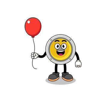 Cartoon of speaker holding a balloon