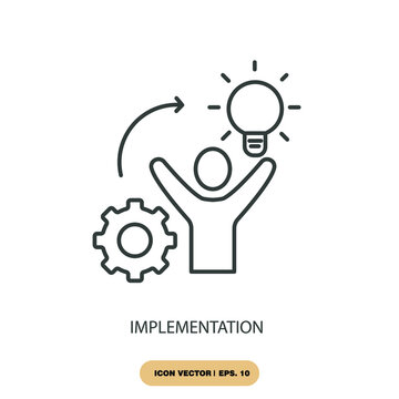 implementation icons  symbol vector elements for infographic web