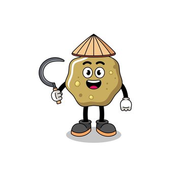 recommend clip art: Illustration of loose stools as an asian farmer