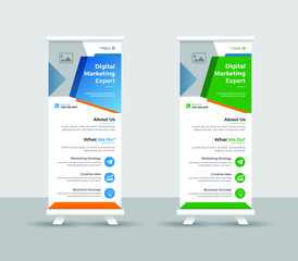Business Roll up banner stand template design, modern portable stands corporate roll-up banner layout, pull up, vector illustration, business flyer, brochure, Corporate banner