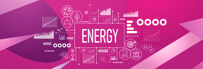 Energy theme on geometric pattern background