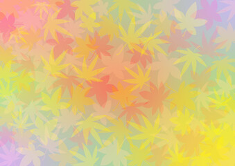 秋素材背景イラスト 紅葉柄の幻想的でおしゃれなデザイン