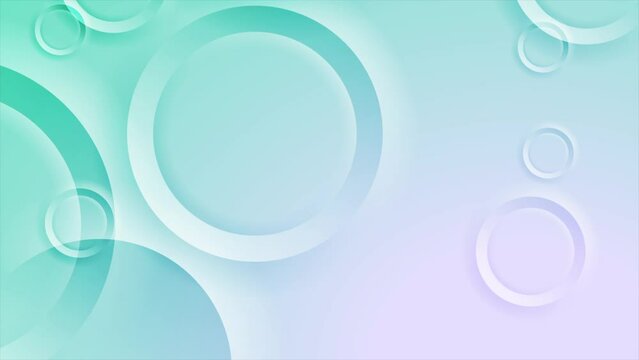 Blue pink geometric tech background with glossy circles. Seamless looping abstract motion design. Video animation Ultra HD 4K 3840x2160