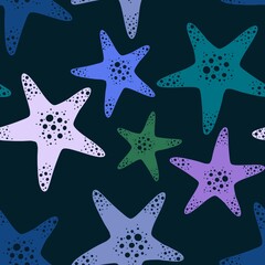 Summer ocean seamless sea star pattern for clothes print and accessories and kids and fabrics and wrapping paper