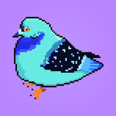 Obraz premium Pixel logo of bright bird pigeon