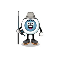 Fototapeta premium Mascot Illustration of eyeball fisherman