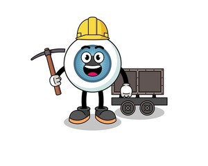 Fototapeta premium Mascot Illustration of eyeball miner