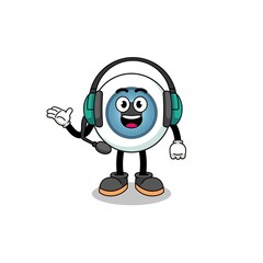 Mascot Illustration of eyeball as a customer services