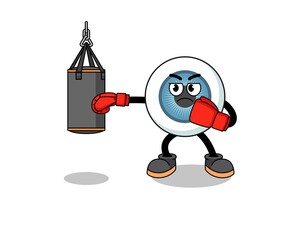 Illustration of eyeball boxer