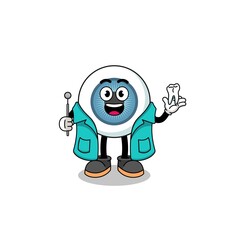 Illustration of eyeball mascot as a dentist