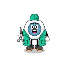 Illustration of eyeball mascot as a surgeon