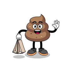 Cartoon of poop shopping